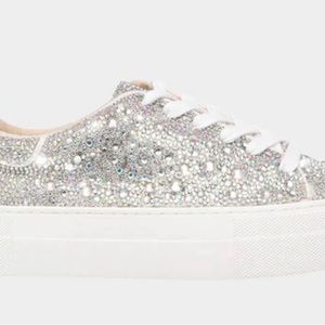 Betsy Johnson Rhinestone Platform Sneakers SZ 9M